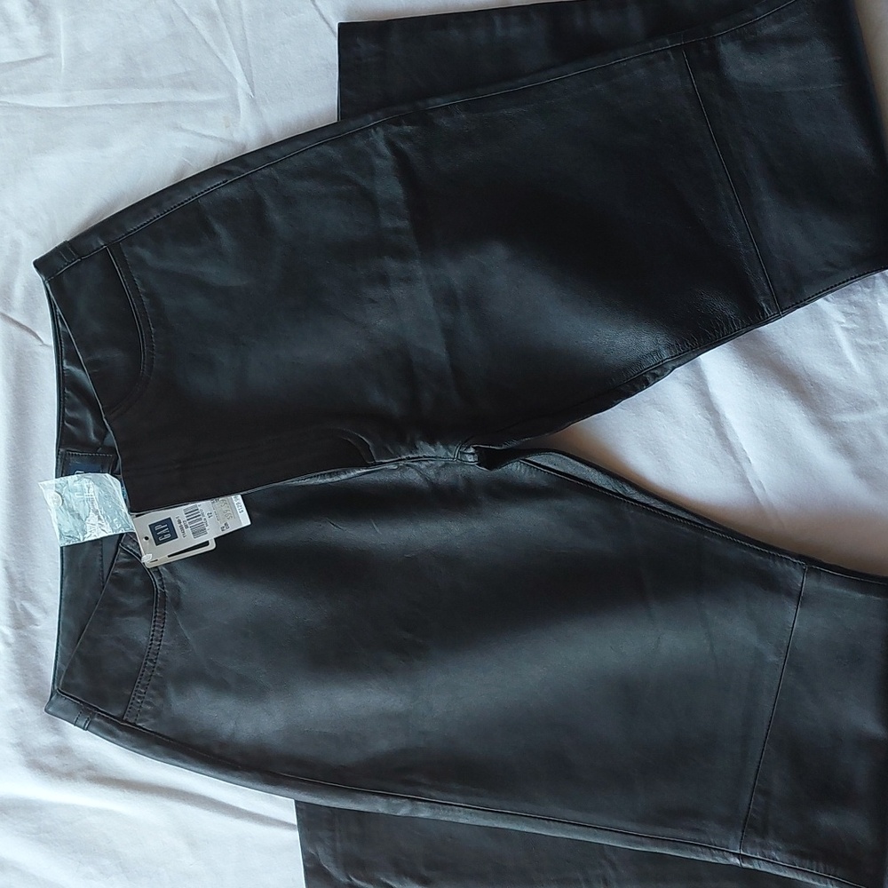 Gap Black Leather Pants size 12 NWT